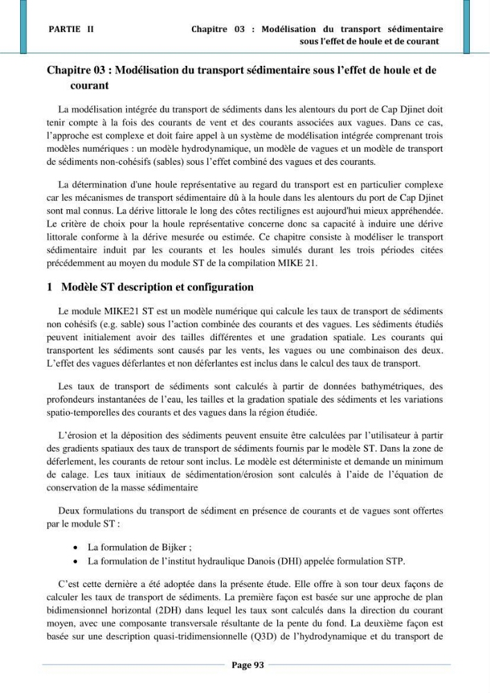 Etude hydro-sédimentaire a l\'avant côte de cap djinet wilaya de Boumerdes