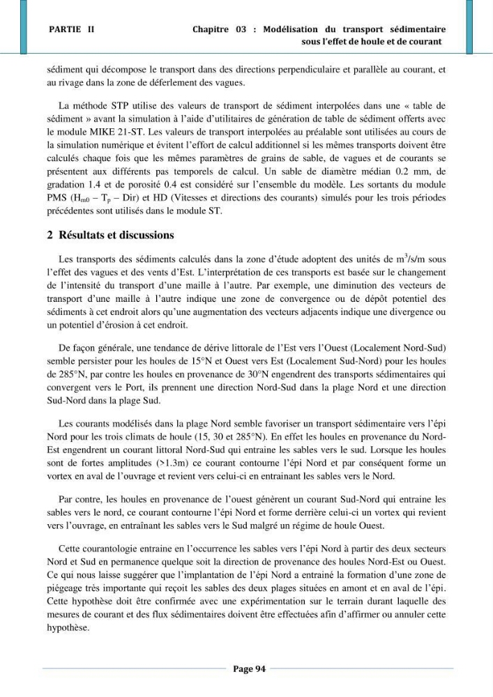 Etude hydro-sédimentaire a l\'avant côte de cap djinet wilaya de Boumerdes
