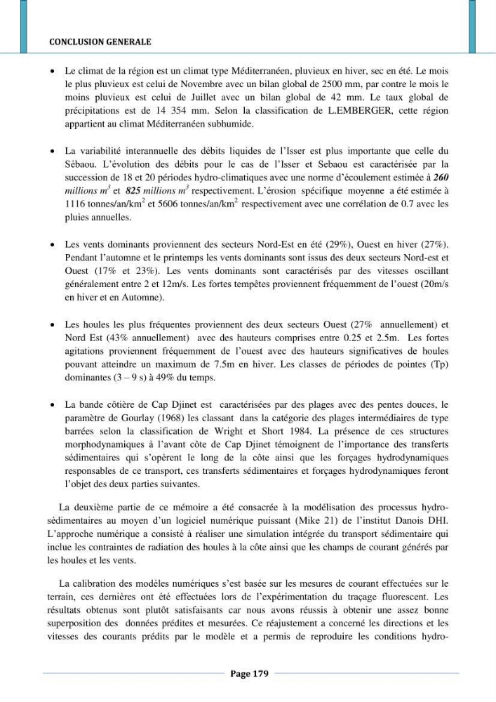 Etude hydro-sédimentaire a l\'avant côte de cap djinet wilaya de Boumerdes