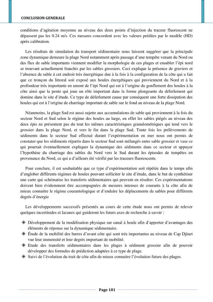 Etude hydro-sédimentaire a l\'avant côte de cap djinet wilaya de Boumerdes