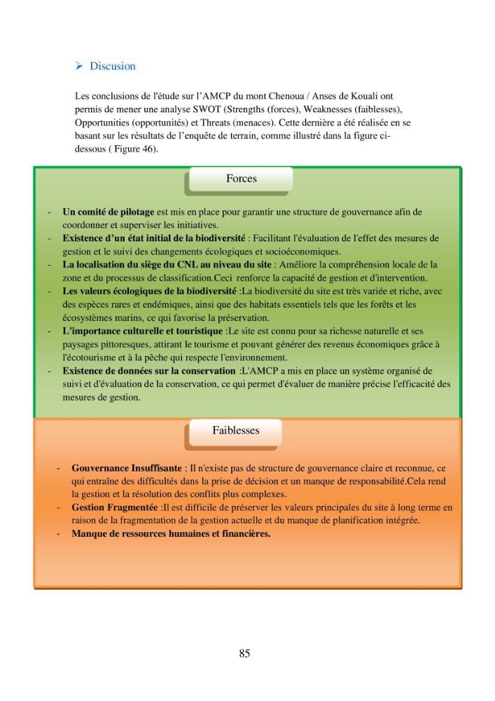 Suivi de la mise en oeuvre de la gestion intégrée de l\'aire marine et côtière protégée du mont Cheoua/Anses de Kouali et évaluation des critères requis pour sa candidature à la liste de lUICN