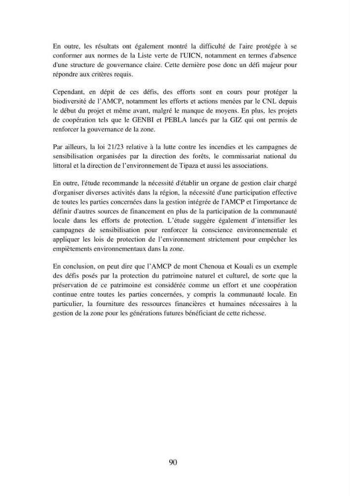 Suivi de la mise en oeuvre de la gestion intégrée de l\'aire marine et côtière protégée du mont Cheoua/Anses de Kouali et évaluation des critères requis pour sa candidature à la liste de lUICN