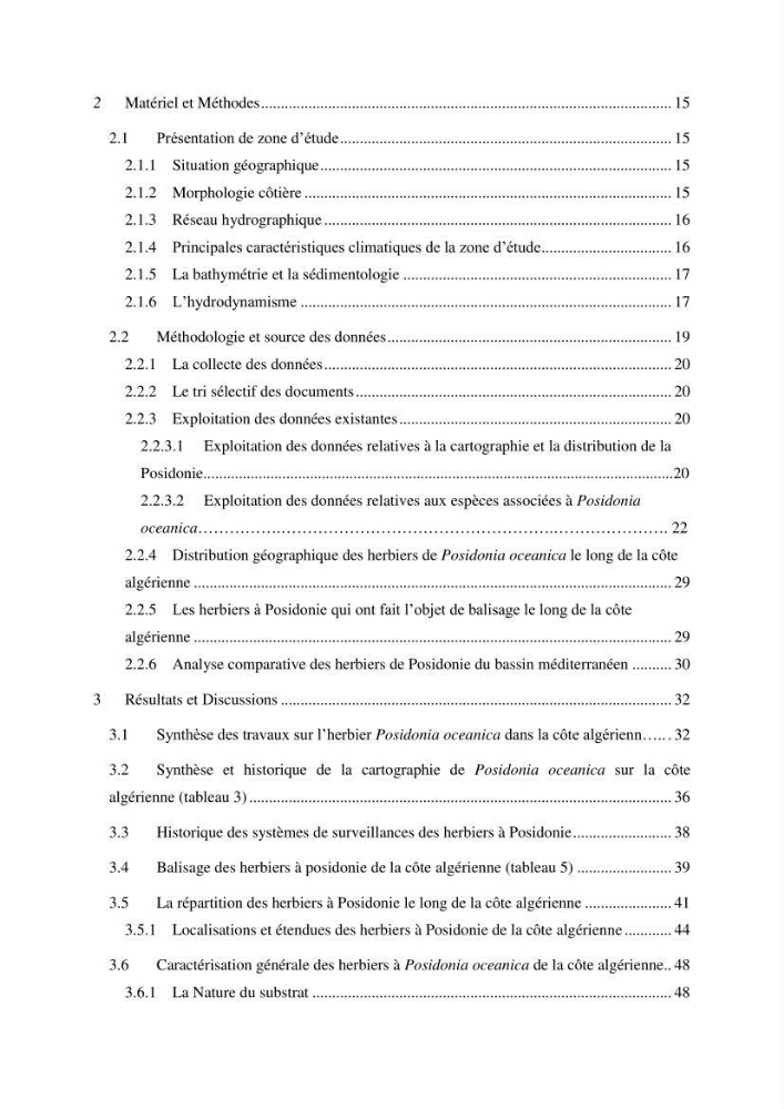 Distribution des herbiers et des espèces associées aux herbiers à Posidonia oceanica de la côte algérienne: