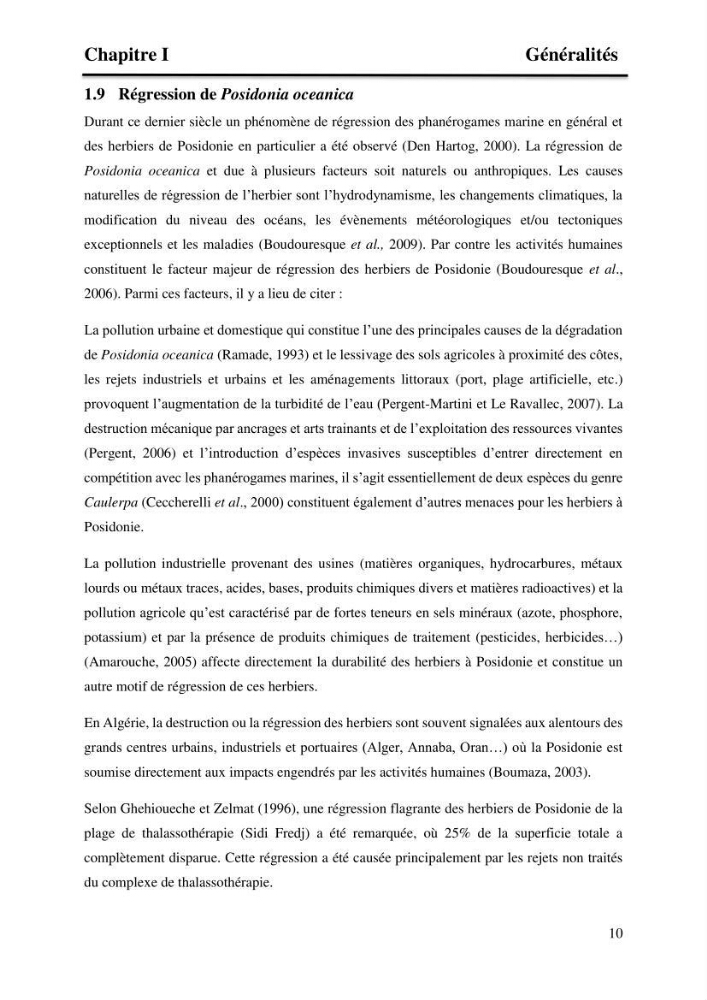 Distribution des herbiers et des espèces associées aux herbiers à Posidonia oceanica de la côte algérienne: