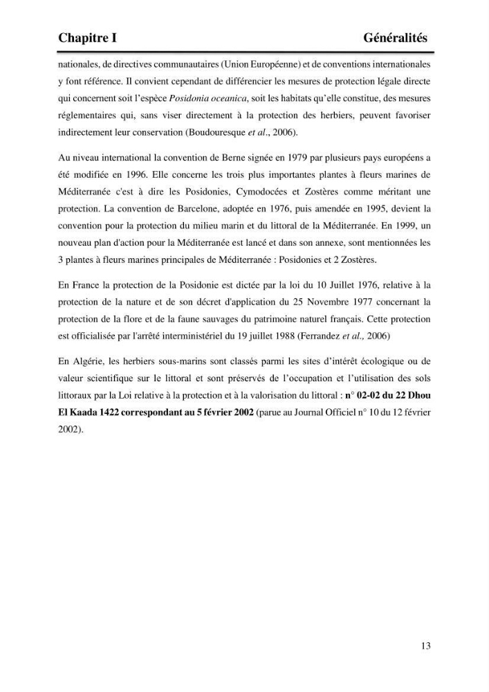 Distribution des herbiers et des espèces associées aux herbiers à Posidonia oceanica de la côte algérienne: