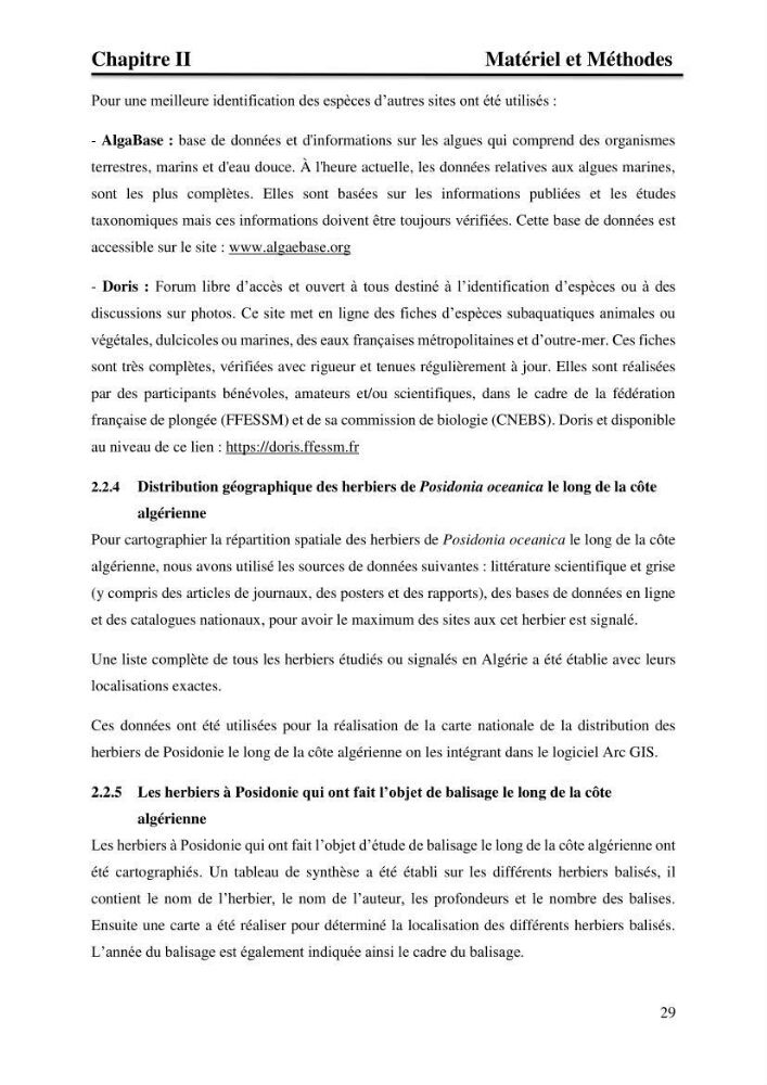 Distribution des herbiers et des espèces associées aux herbiers à Posidonia oceanica de la côte algérienne: