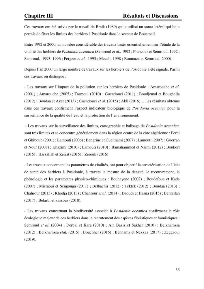 Distribution des herbiers et des espèces associées aux herbiers à Posidonia oceanica de la côte algérienne:
