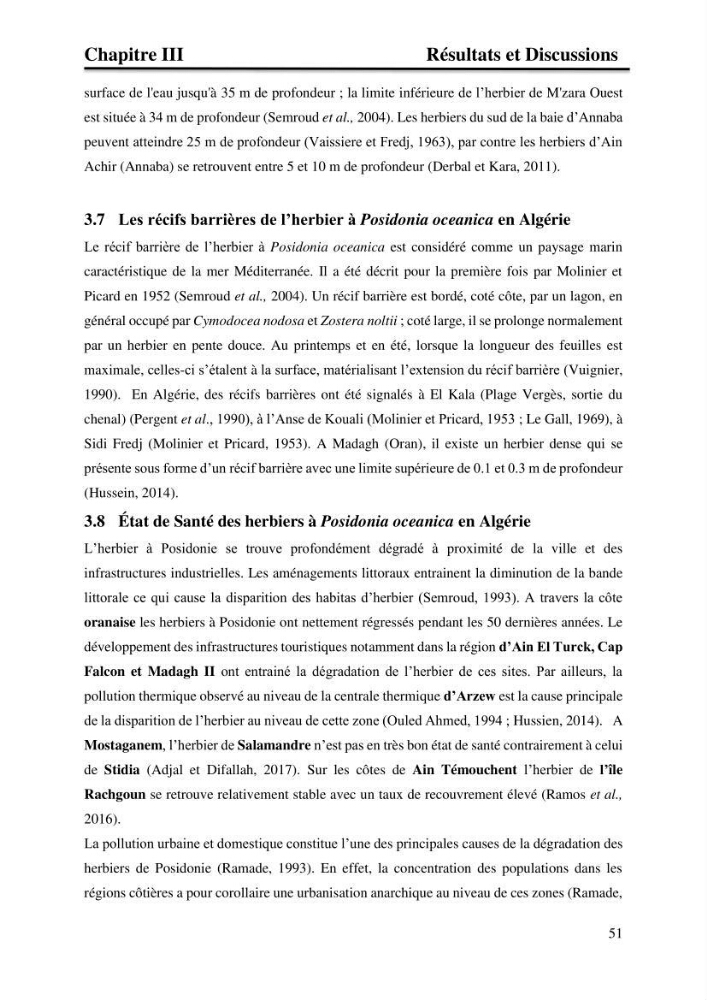 Distribution des herbiers et des espèces associées aux herbiers à Posidonia oceanica de la côte algérienne: