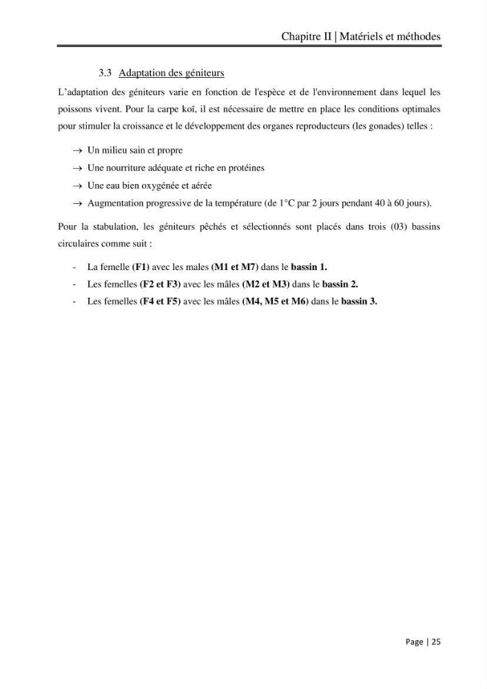 Maitrise et suivi de la reproduction artificielle et de l\'alevinage de la carpe koi (Cyprinus carpio carpio)