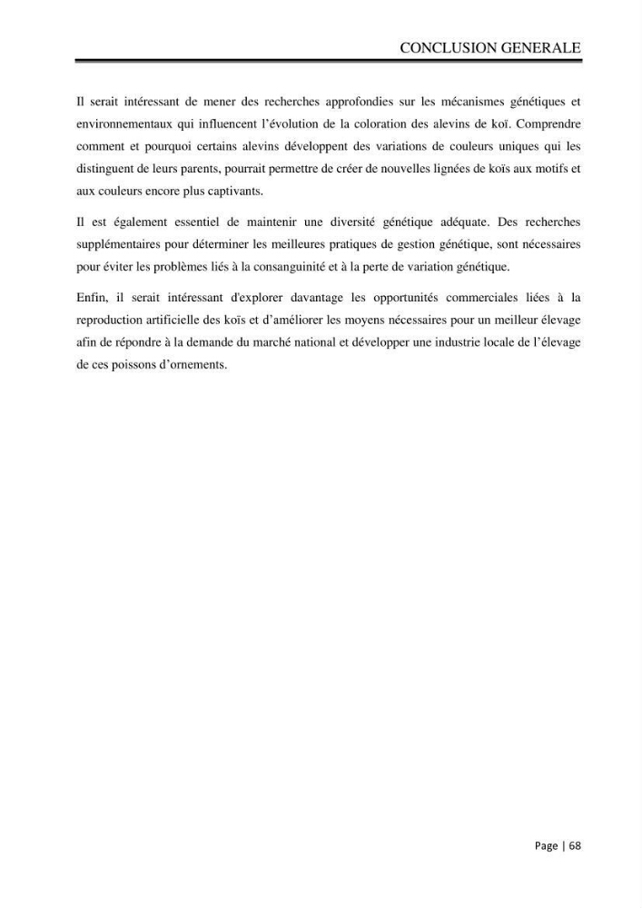 Maitrise et suivi de la reproduction artificielle et de l\'alevinage de la carpe koi (Cyprinus carpio carpio)