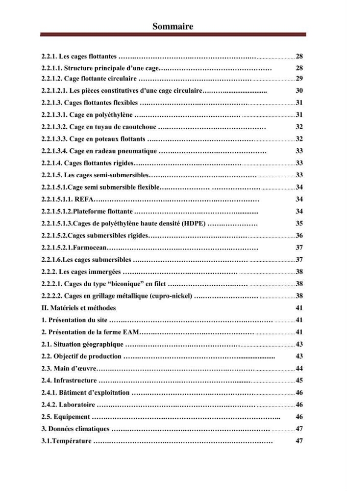 Contribution au montage des cages flotantte pour l\'élevage de loup et de daurade \'Ain tagourait,Bou Ismail Tipaza):