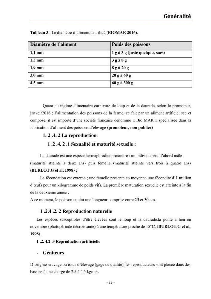 Contribution au montage des cages flotantte pour l\'élevage de loup et de daurade \'Ain tagourait,Bou Ismail Tipaza):