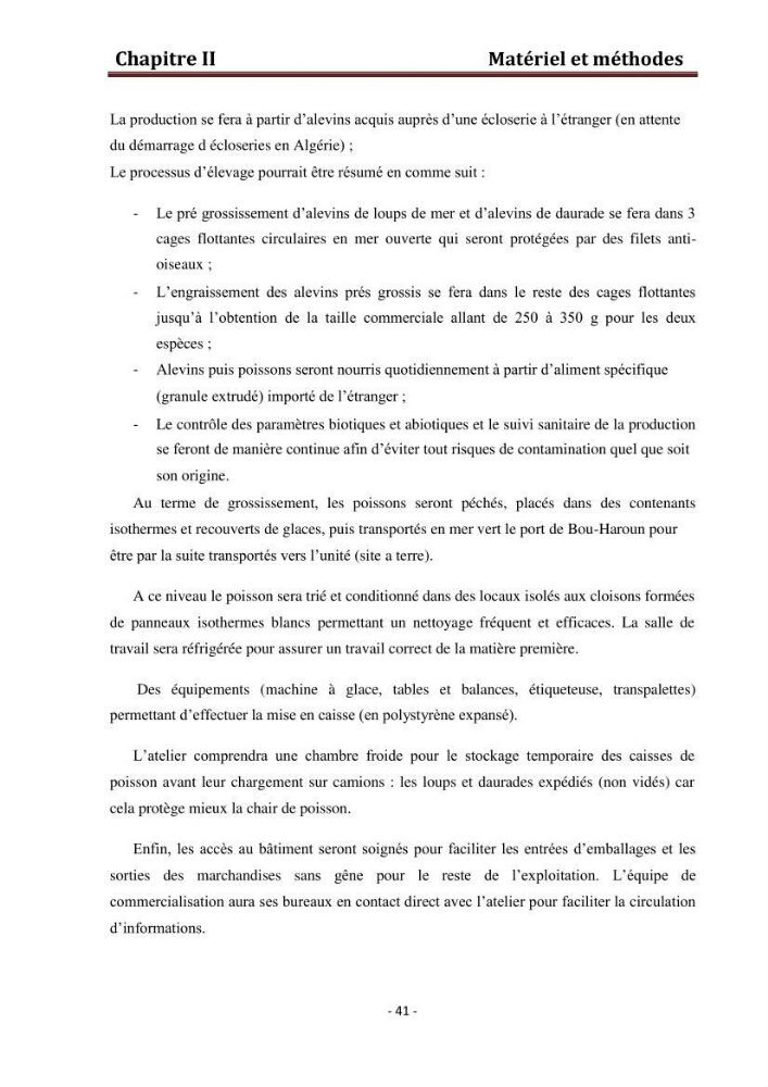 Contribution au montage des cages flotantte pour l\'élevage de loup et de daurade \'Ain tagourait,Bou Ismail Tipaza):