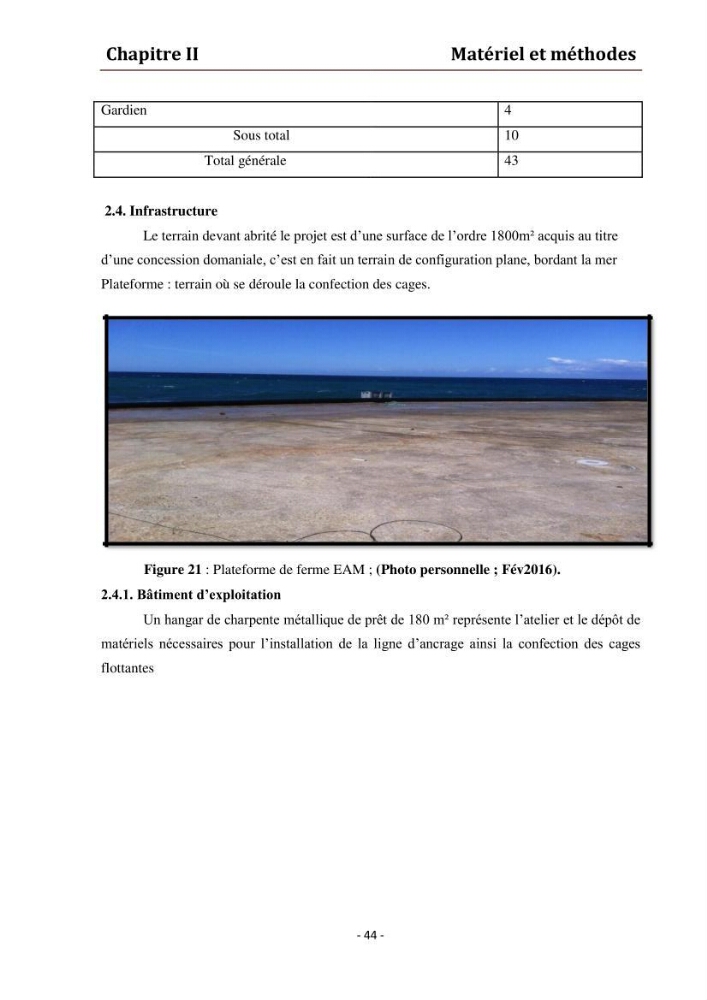 Contribution au montage des cages flotantte pour l\'élevage de loup et de daurade \'Ain tagourait,Bou Ismail Tipaza):