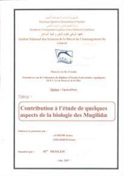 Contribution à l'étude de quelques aspects de la biologie des mugilidae