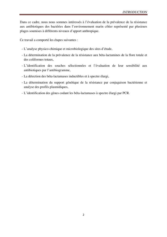 Détection de la résistance bactérienne aux antibiotiques dans l\'environnement marin, influence des apports anthropiques