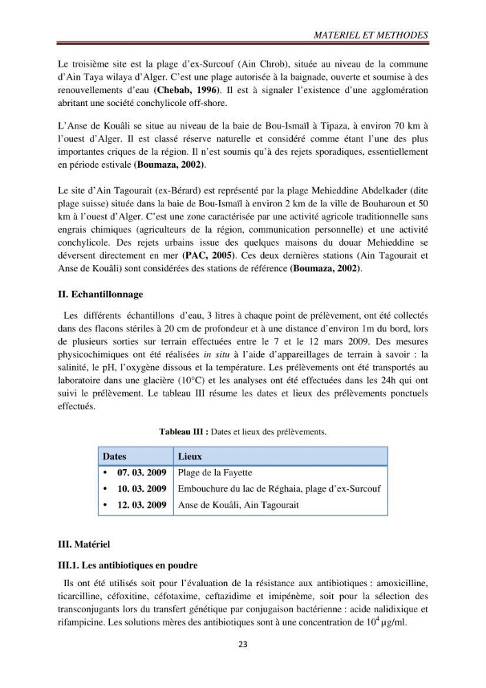 Détection de la résistance bactérienne aux antibiotiques dans l\'environnement marin, influence des apports anthropiques