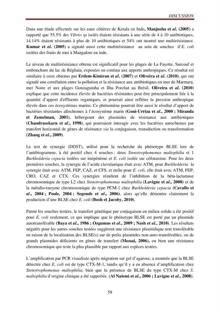 Détection de la résistance bactérienne aux antibiotiques dans l\'environnement marin, influence des apports anthropiques