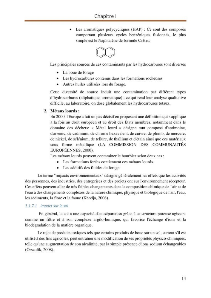 Evaluation d\'un procédé de traitement d\'un solcontaminé par les hydrocarbures: cas des bourbiers de forage