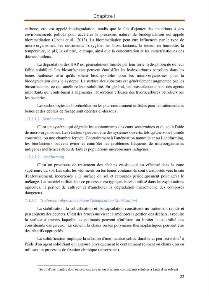 Evaluation d\'un procédé de traitement d\'un solcontaminé par les hydrocarbures: cas des bourbiers de forage