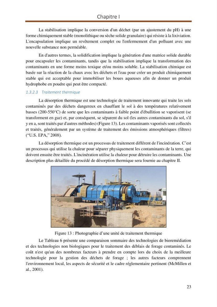 Evaluation d\'un procédé de traitement d\'un solcontaminé par les hydrocarbures: cas des bourbiers de forage