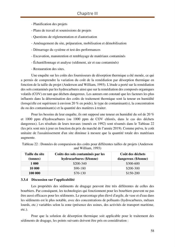 Evaluation d\'un procédé de traitement d\'un solcontaminé par les hydrocarbures: cas des bourbiers de forage