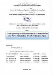 Etude géomorpho-sédimentaire de la zone côtière du parc National de Taza: wilaya de Jijel