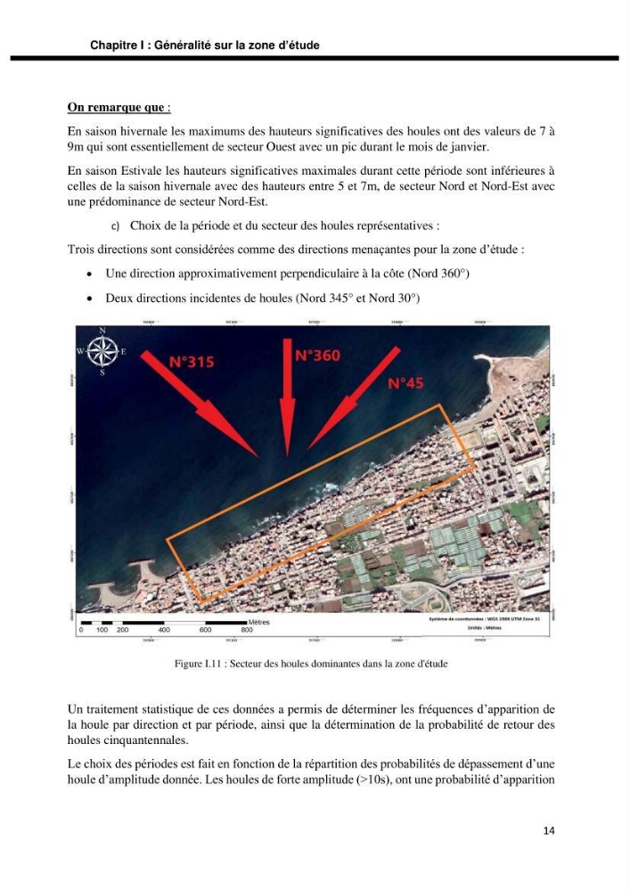 Etude d’aménagement de la baie d’Alger zone située entre Bordj El Kiffan (Le Lido) et Verte Rive: