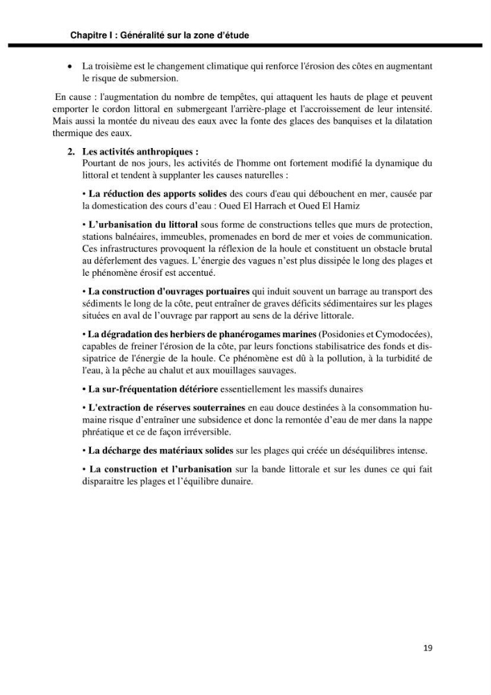 Etude d’aménagement de la baie d’Alger zone située entre Bordj El Kiffan (Le Lido) et Verte Rive: