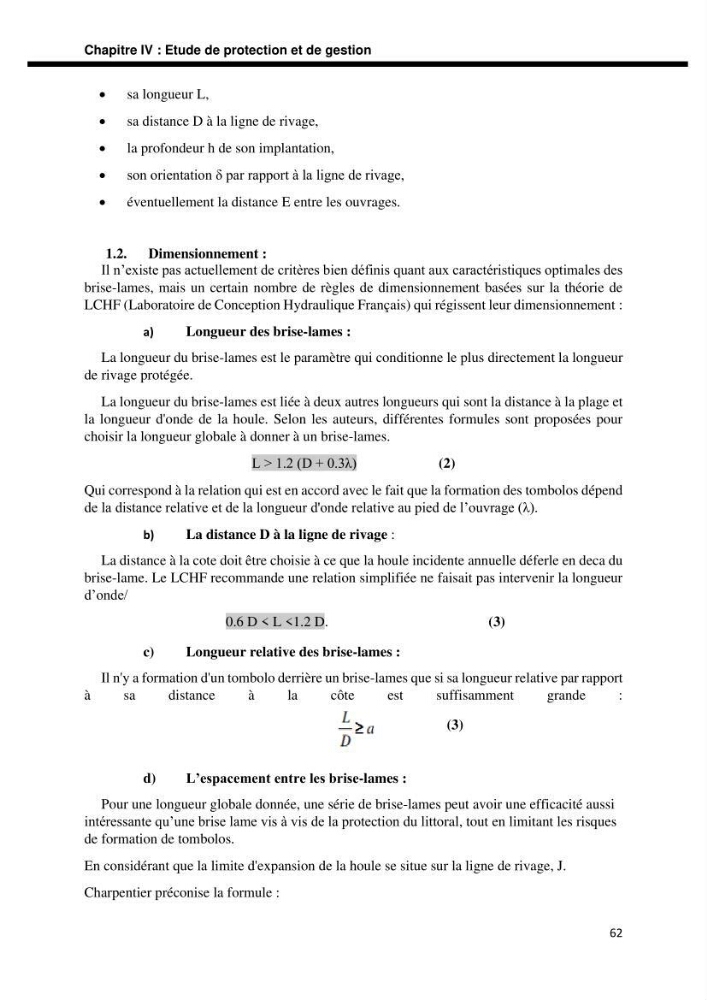 Etude d’aménagement de la baie d’Alger zone située entre Bordj El Kiffan (Le Lido) et Verte Rive: