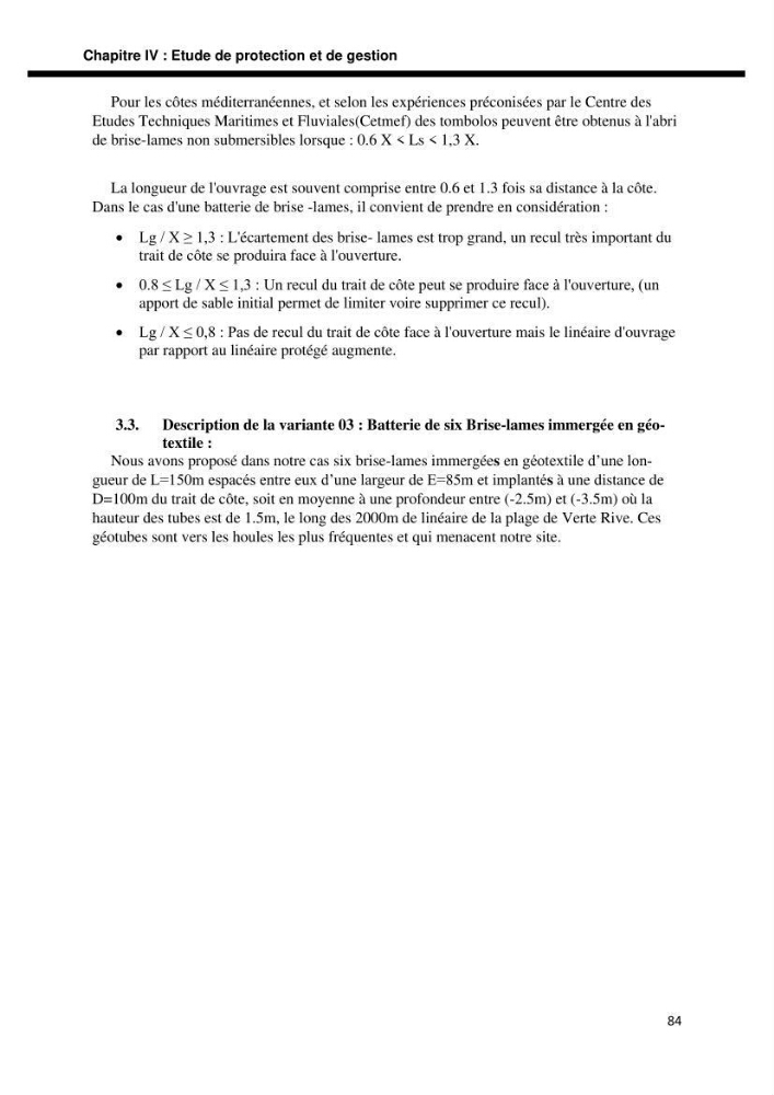 Etude d’aménagement de la baie d’Alger zone située entre Bordj El Kiffan (Le Lido) et Verte Rive: