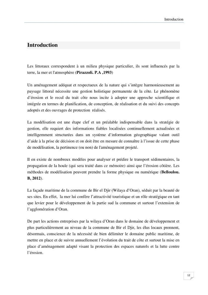 Apport de la modélisation SWAN pour la protection de la plage de Ain Franine Bir el Djir-Oran