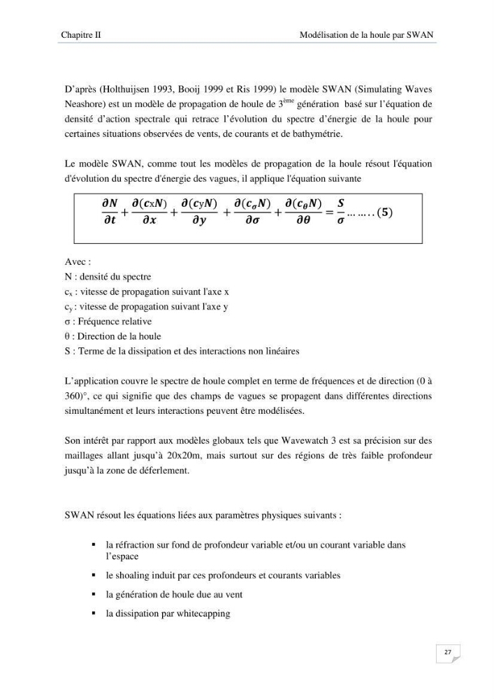 Apport de la modélisation SWAN pour la protection de la plage de Ain Franine Bir el Djir-Oran