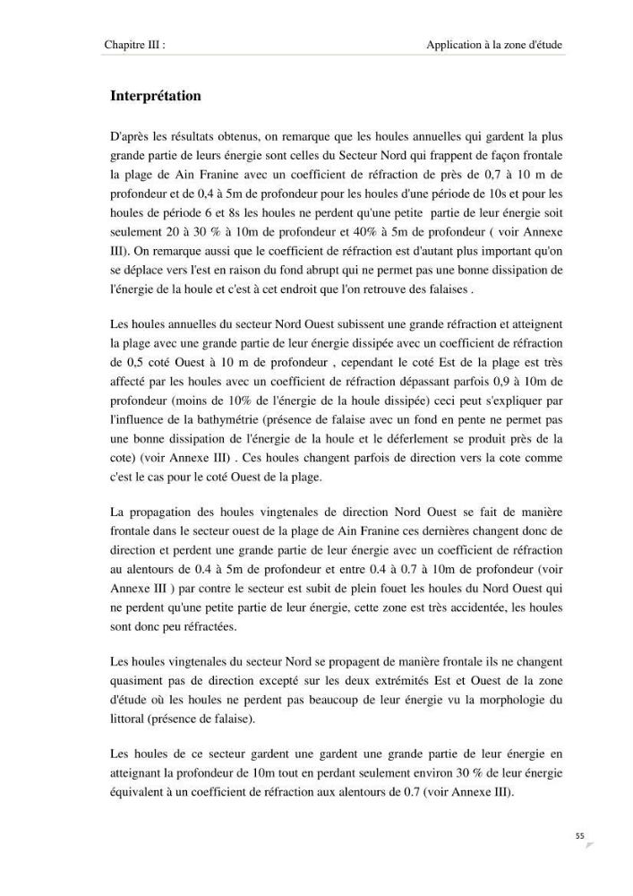 Apport de la modélisation SWAN pour la protection de la plage de Ain Franine Bir el Djir-Oran