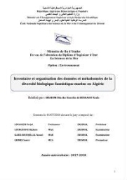 Inventaire et organisation des données et métadonnées de la diversité biologique faunistique marine en Algérie.