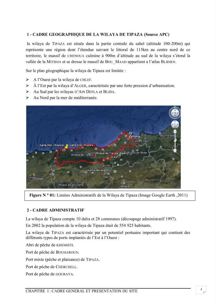 Etude de protection du rivage du bois sacré à Gouraya-wilaya de Tipaza