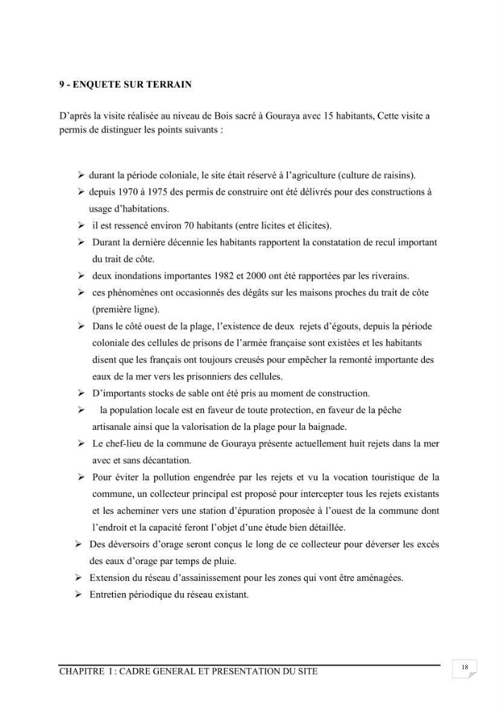 Etude de protection du rivage du bois sacré à Gouraya-wilaya de Tipaza