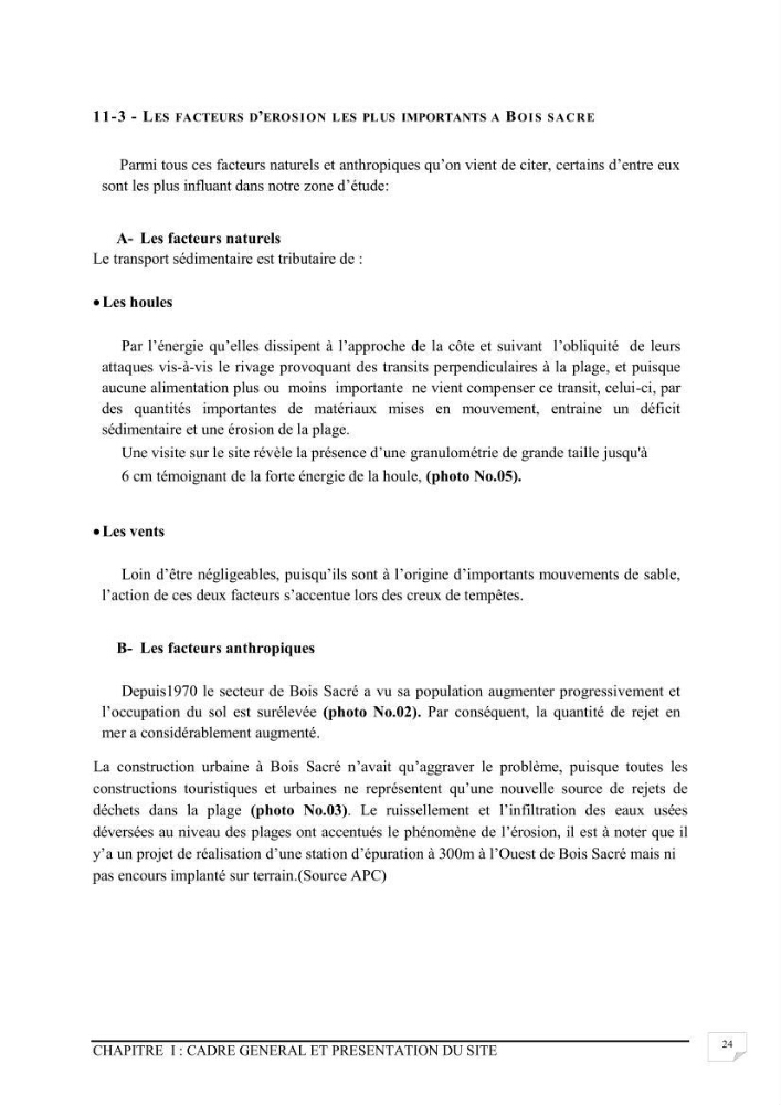 Etude de protection du rivage du bois sacré à Gouraya-wilaya de Tipaza