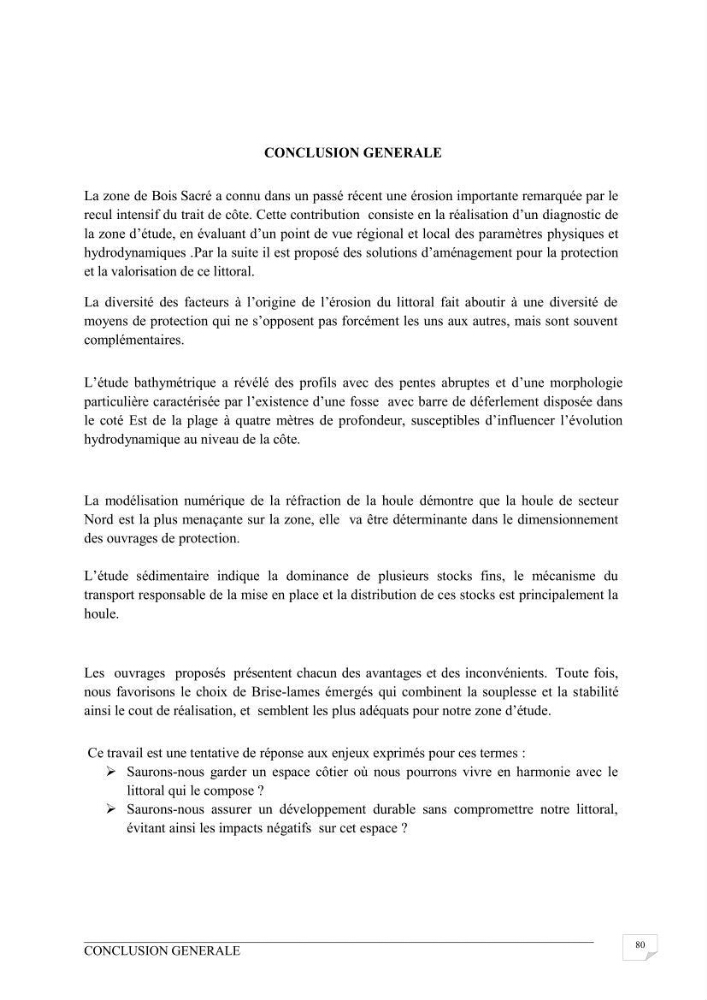 Etude de protection du rivage du bois sacré à Gouraya-wilaya de Tipaza