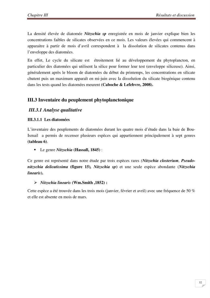 Contribution à l\'étude des sites à potentialités aquacoles en baie de Bou-Ismail