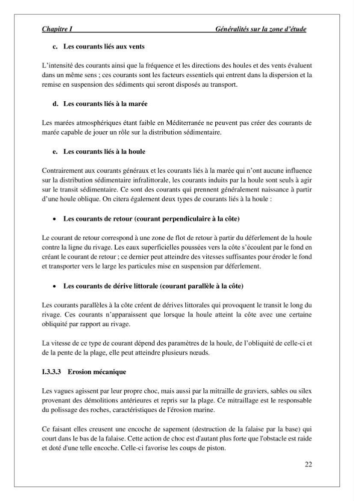 Diagnostic et étude de l’évolution des falaises de la région algéroise.:
