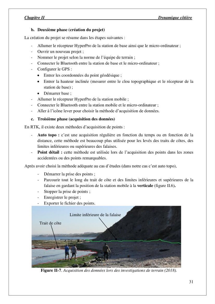 Diagnostic et étude de l’évolution des falaises de la région algéroise.: