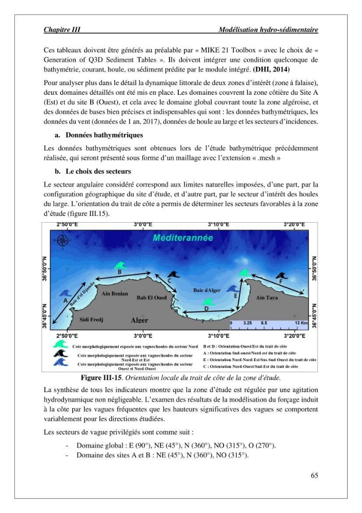 Diagnostic et étude de l’évolution des falaises de la région algéroise.: