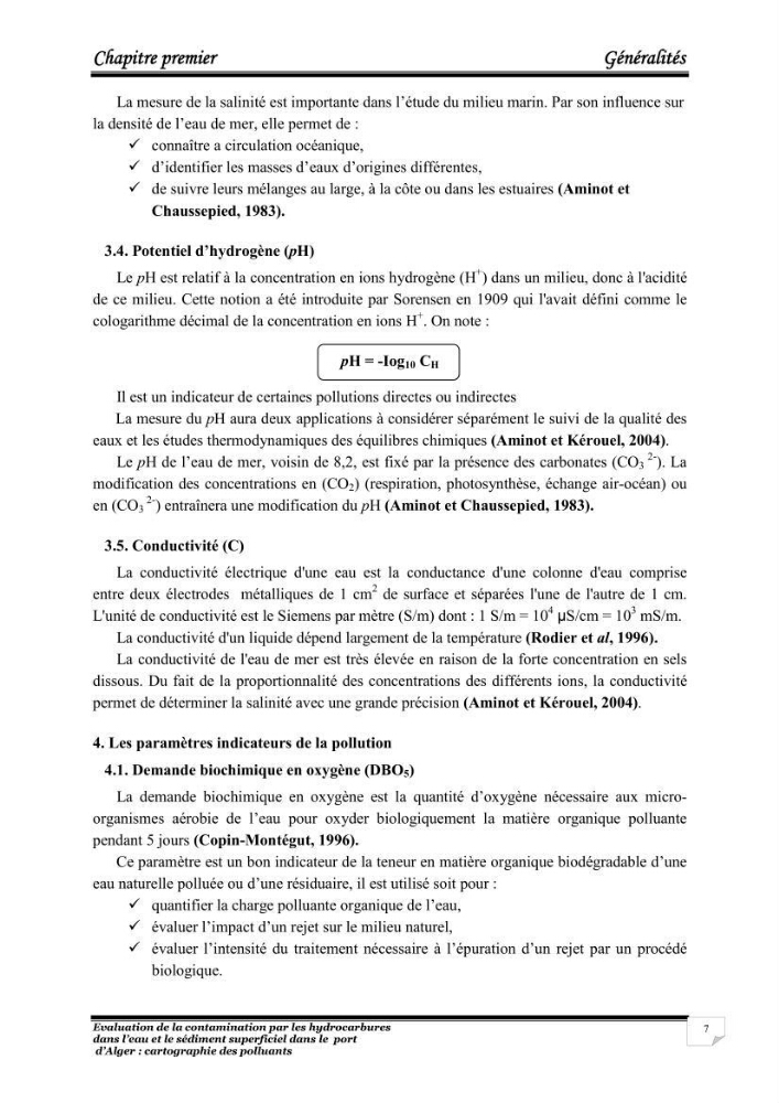 Evaluation de la contamination par les hydrocarbures polyaromatiques dans l\'eau et le sédiment superficiel dans le port d\'Alger