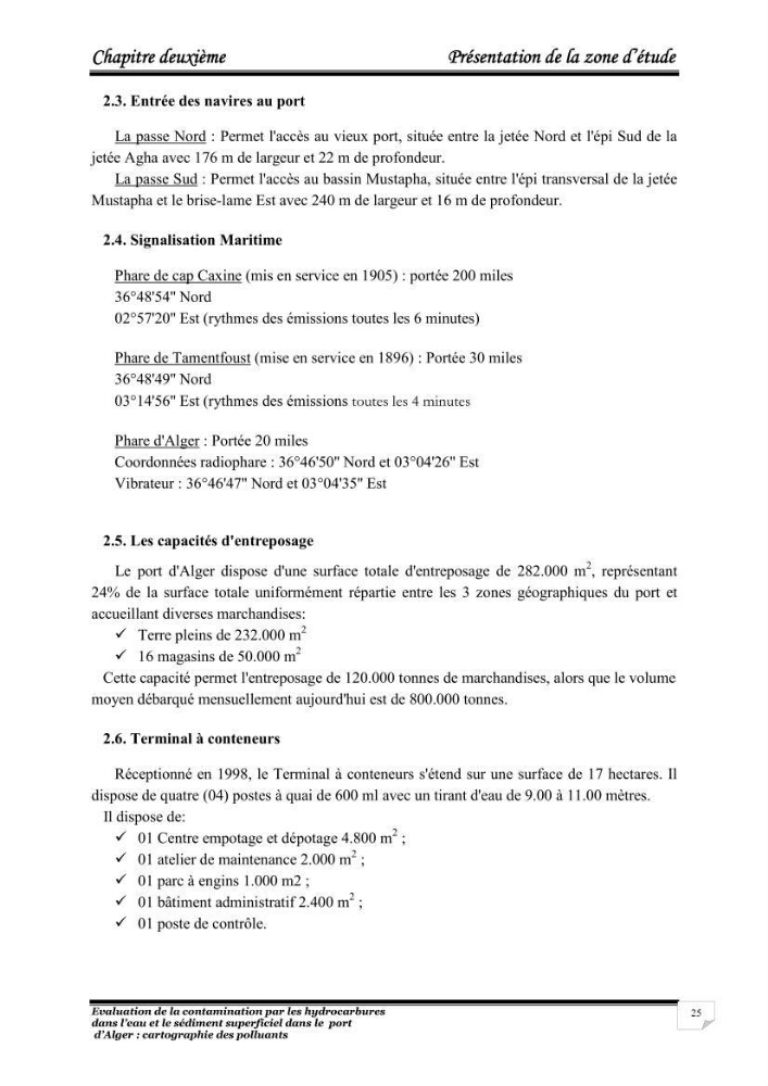 Evaluation de la contamination par les hydrocarbures polyaromatiques dans l\'eau et le sédiment superficiel dans le port d\'Alger