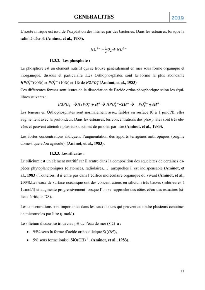 Etude des paramètres d’évaluation des matrices eau et sédiments des plages Est et Ouest de Sidi-Fredj: