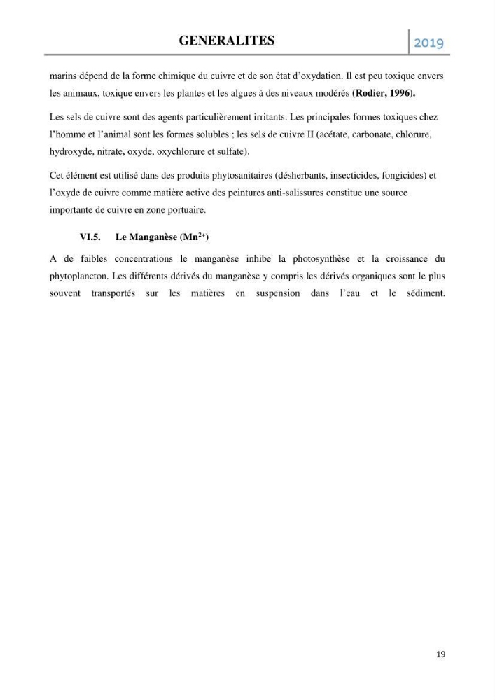 Etude des paramètres d’évaluation des matrices eau et sédiments des plages Est et Ouest de Sidi-Fredj: