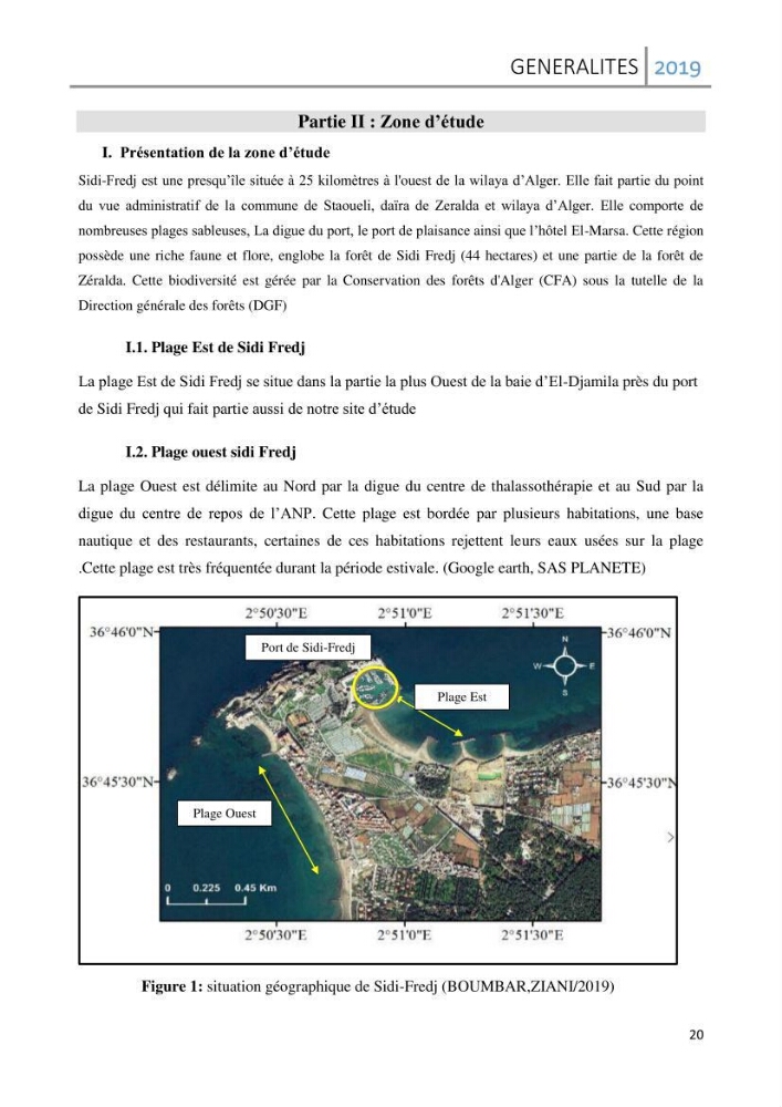 Etude des paramètres d’évaluation des matrices eau et sédiments des plages Est et Ouest de Sidi-Fredj: