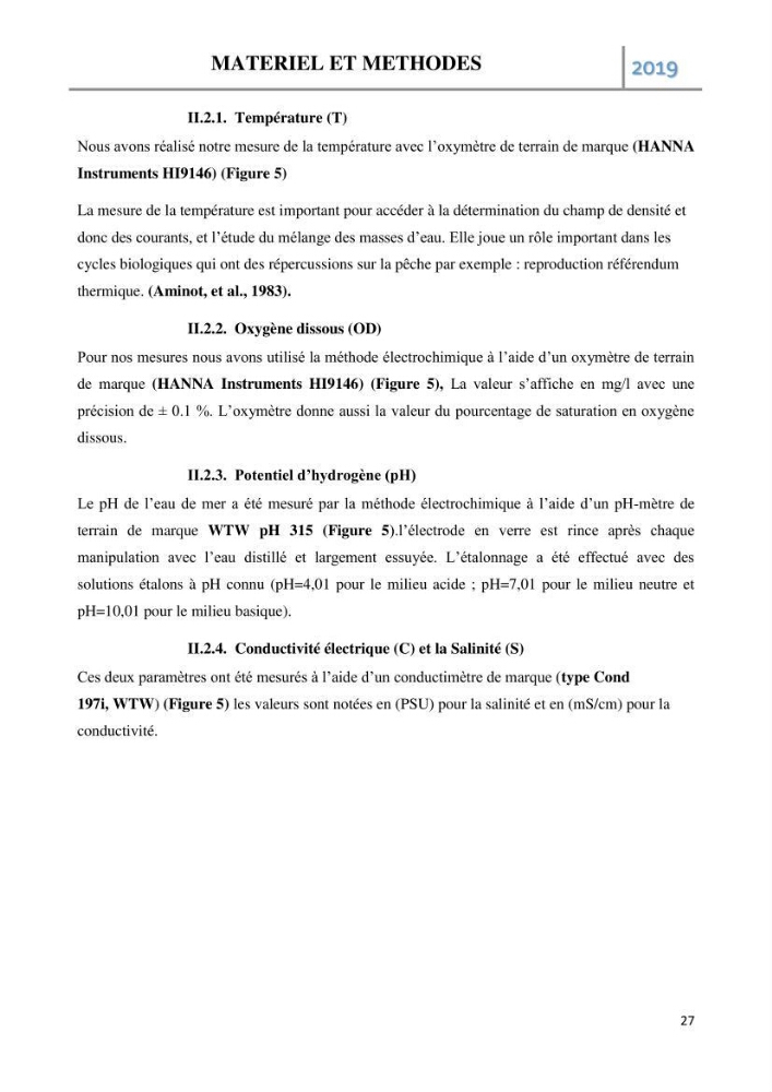 Etude des paramètres d’évaluation des matrices eau et sédiments des plages Est et Ouest de Sidi-Fredj: