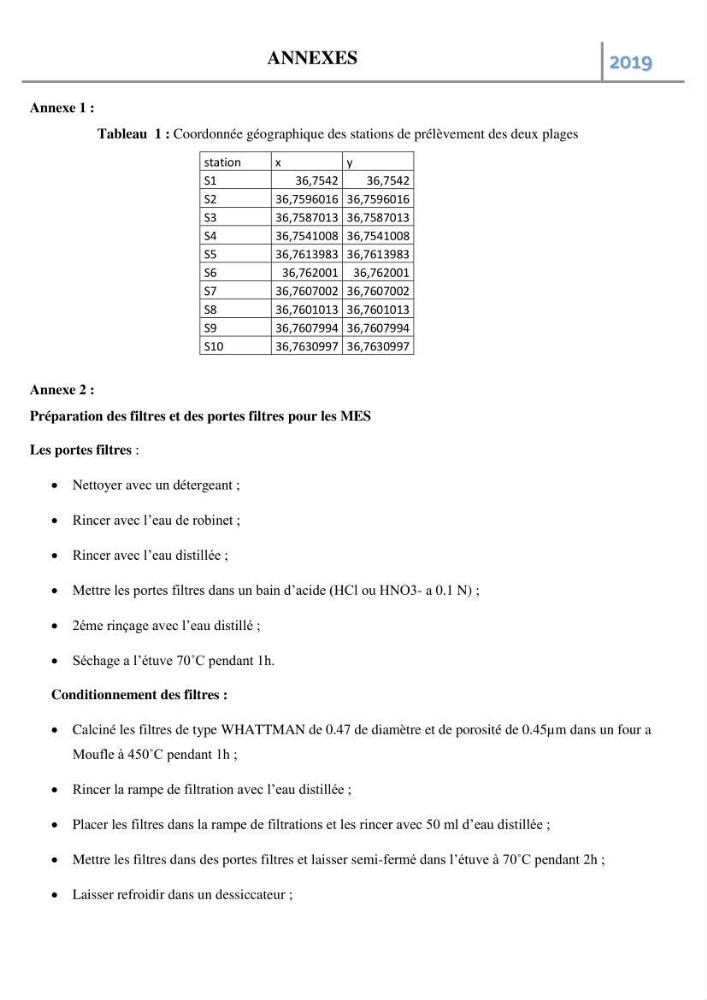Etude des paramètres d’évaluation des matrices eau et sédiments des plages Est et Ouest de Sidi-Fredj: